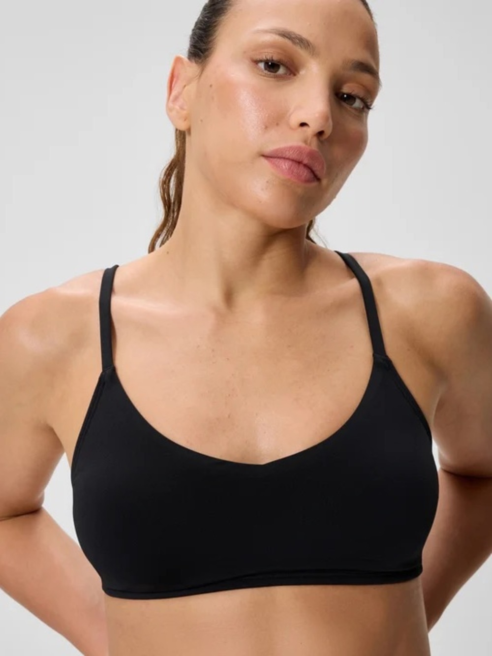 Speedo Women’s Solid Triangle Bikini Top BLACK Size Small